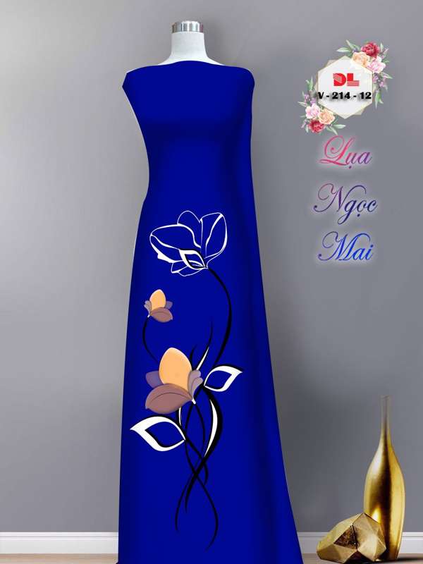 Vải Áo Dài Hoa In 3D AD DLV214 8